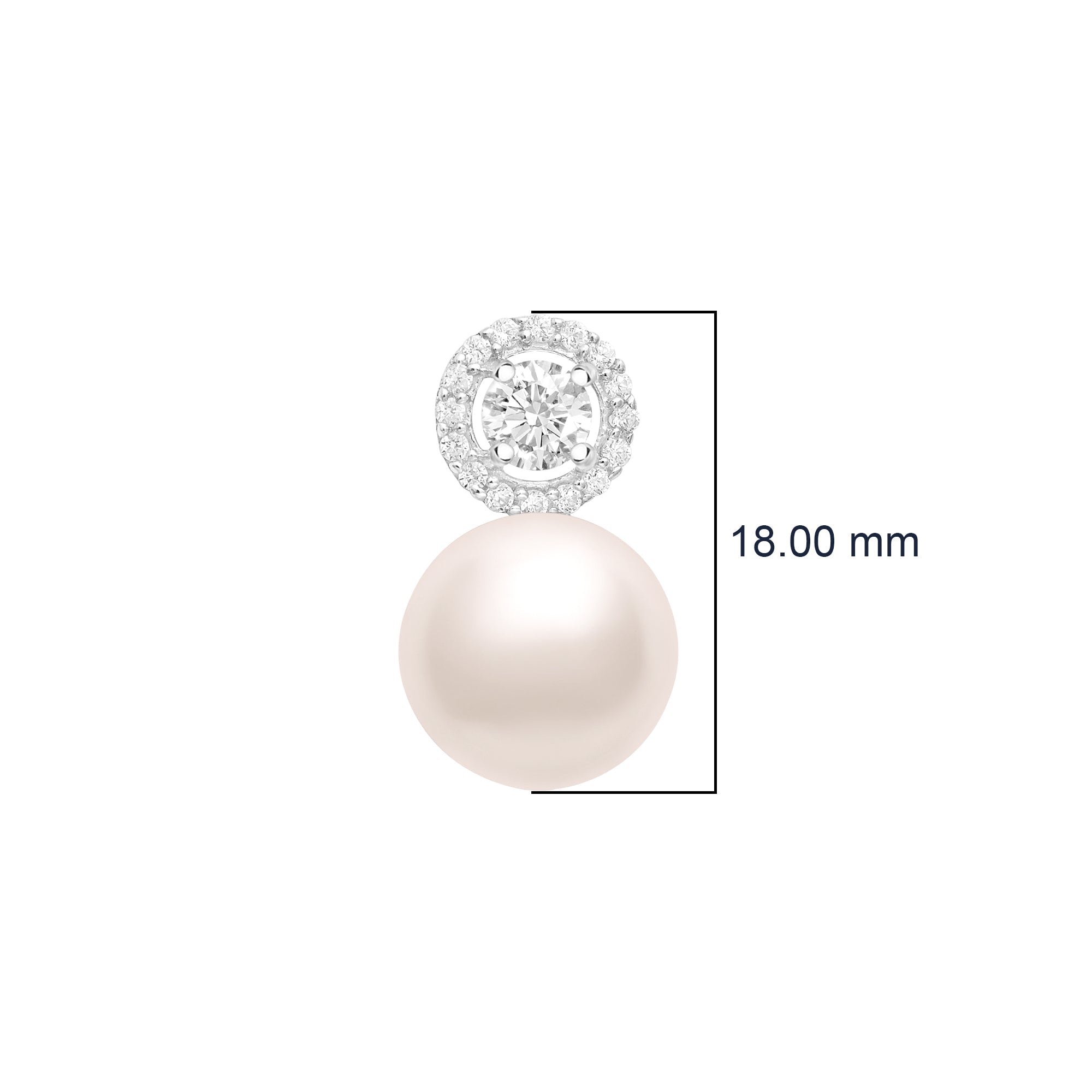 Pearl & Halo Accents Dangle Earrings – Sterling Silver