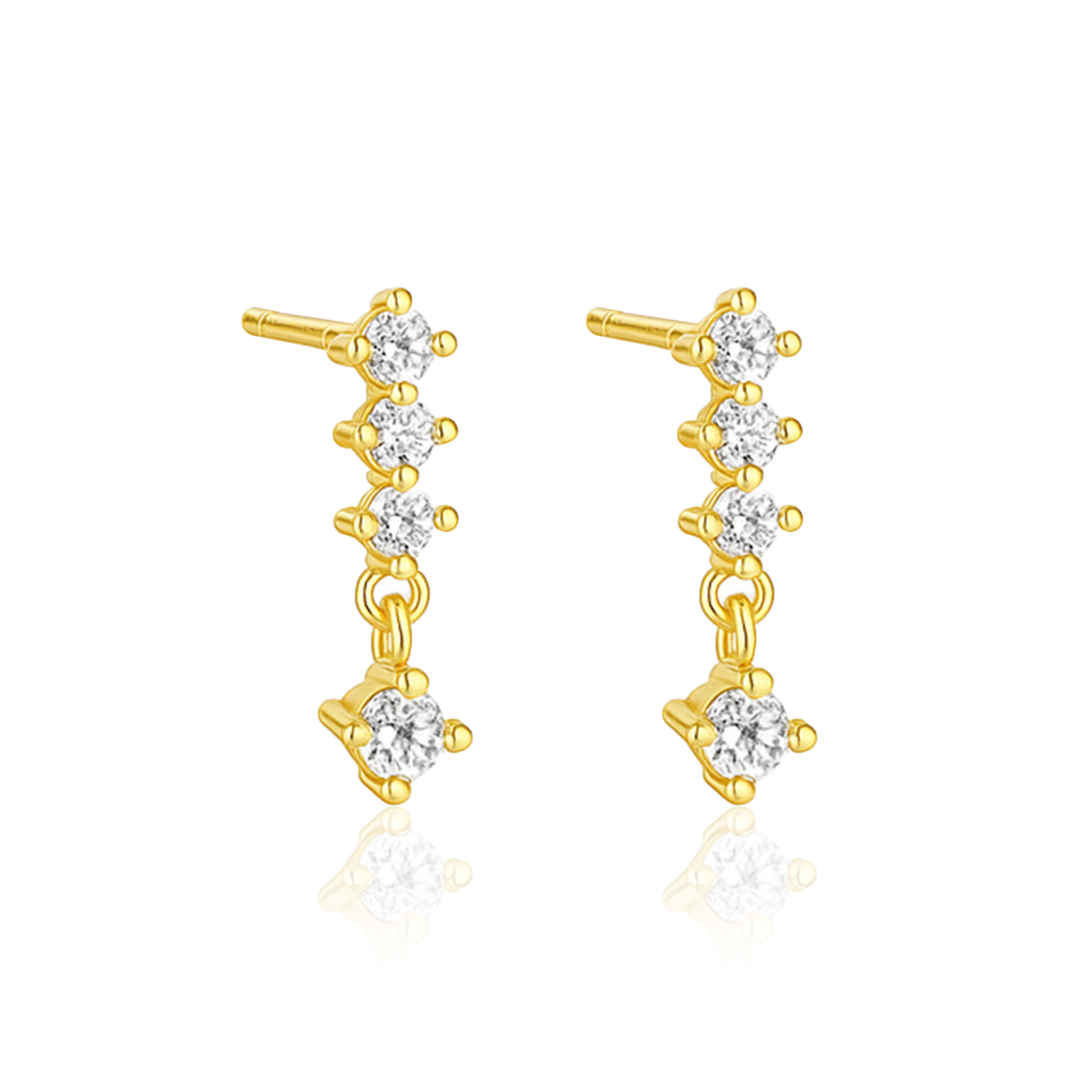 Modern Linear Drop Earrings – Sterling Silver Gold Plated