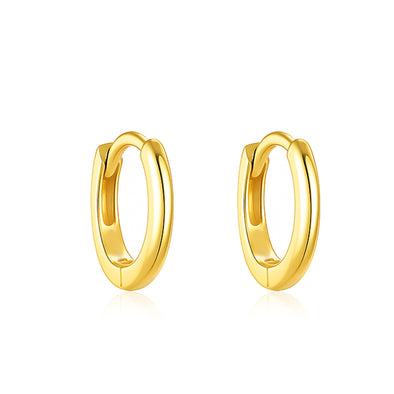 Minimalist Classic Hoop Earrings – Sterling Silver Gold Plated