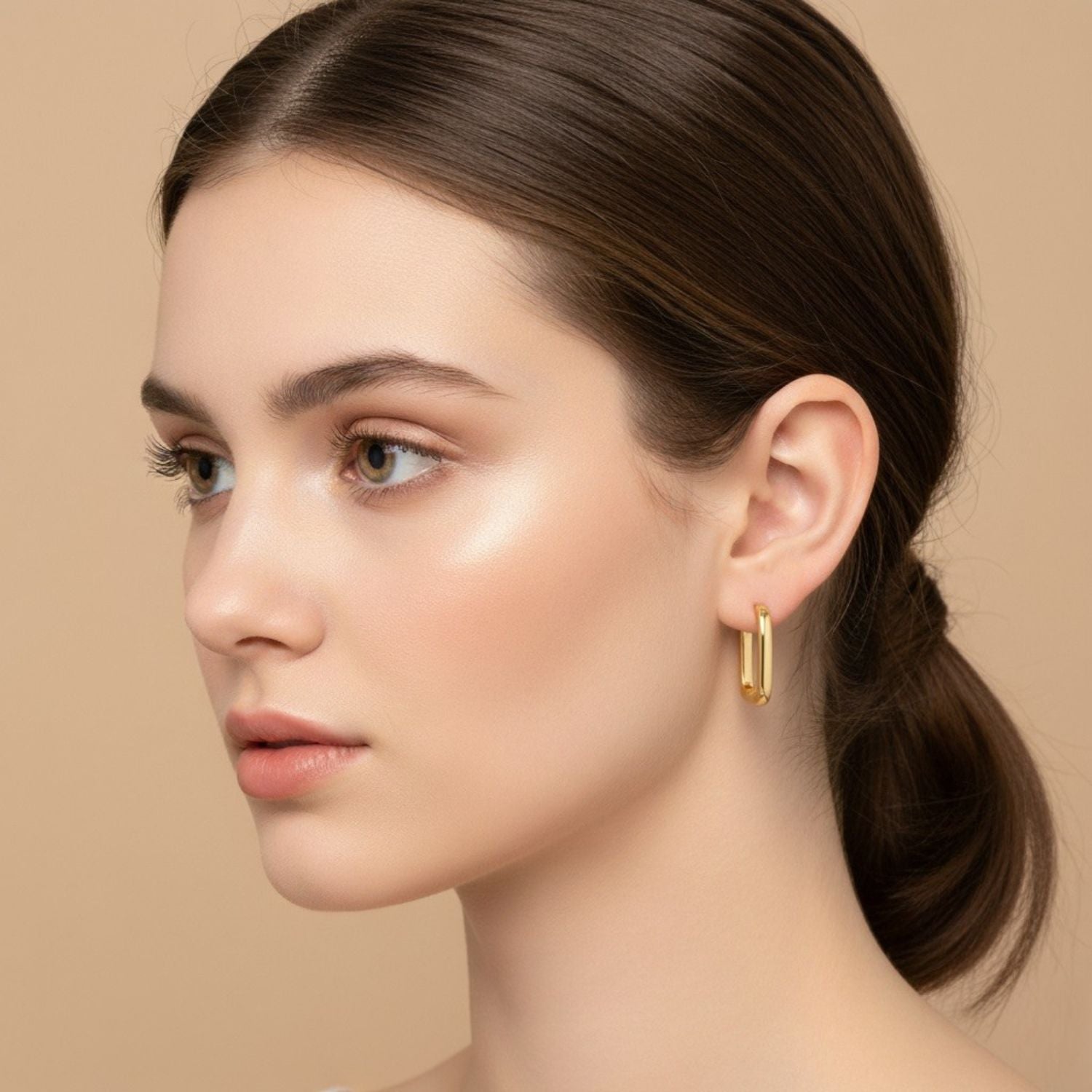 Sleek Minimalist Hoop Earrings – Sterling Silver Gold Plated