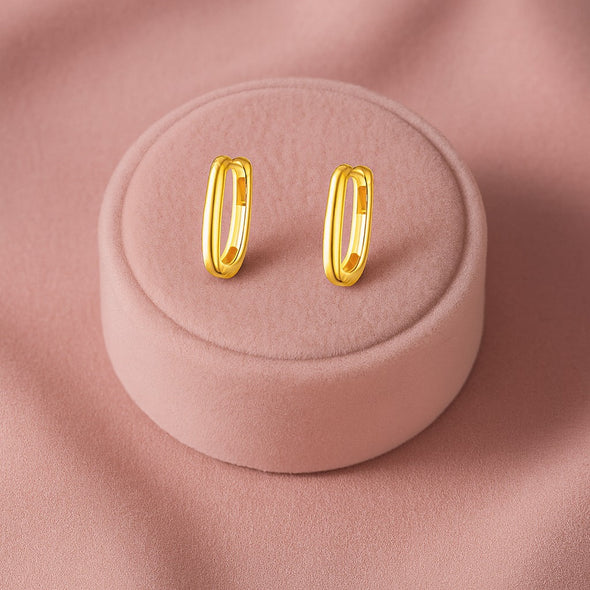 Sleek Minimalist Hoop Earrings – Sterling Silver Gold Plated