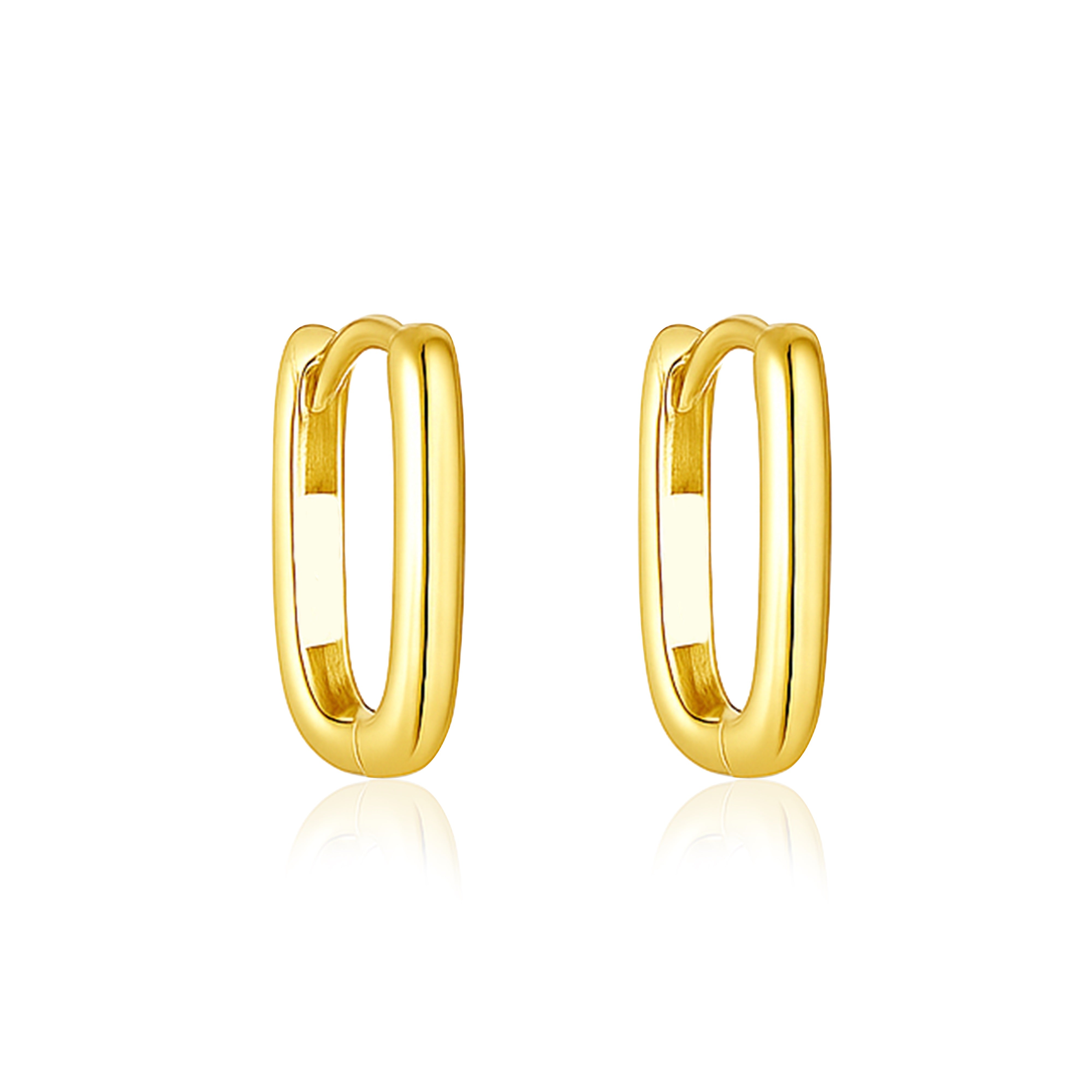 Sleek Minimalist Hoop Earrings – Sterling Silver Gold Plated