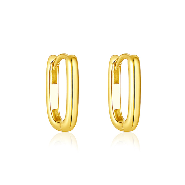 Sleek Minimalist Hoop Earrings – Sterling Silver Gold Plated