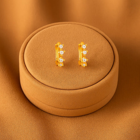 Mini Hoop Earrings - Sterling Silver Yellow Plated