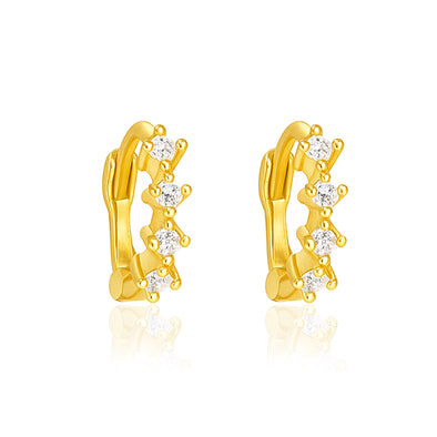 Mini Hoop Earrings - Sterling Silver Yellow Plated