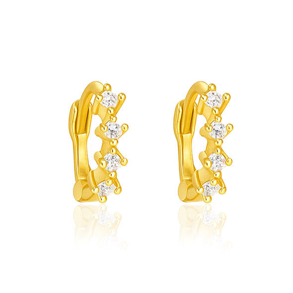 Mini Hoop Earrings - Sterling Silver Yellow Plated