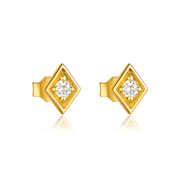 geometric Stud Earrings – Sterling Silver Gold Plated