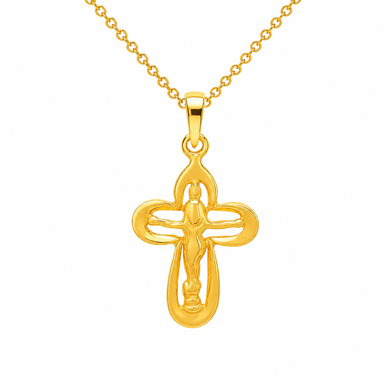 Crucifix Religious Pendant - Sterling Silver