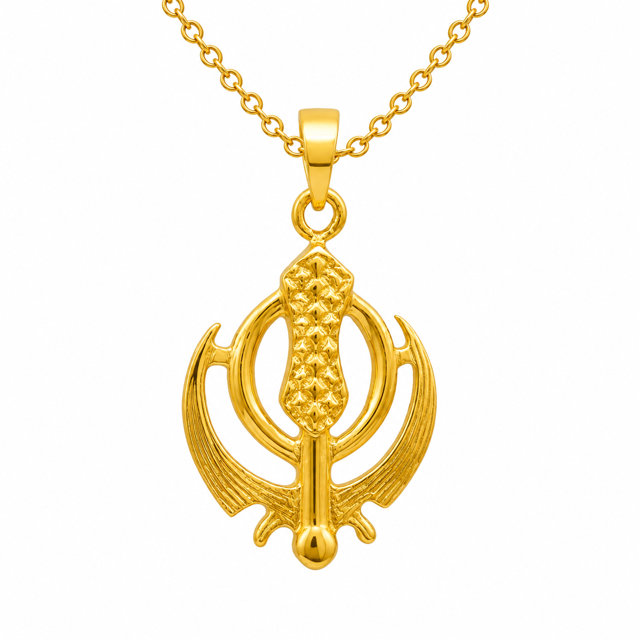 Punjabi Khanda Symbol Pendant - Sterling Silver