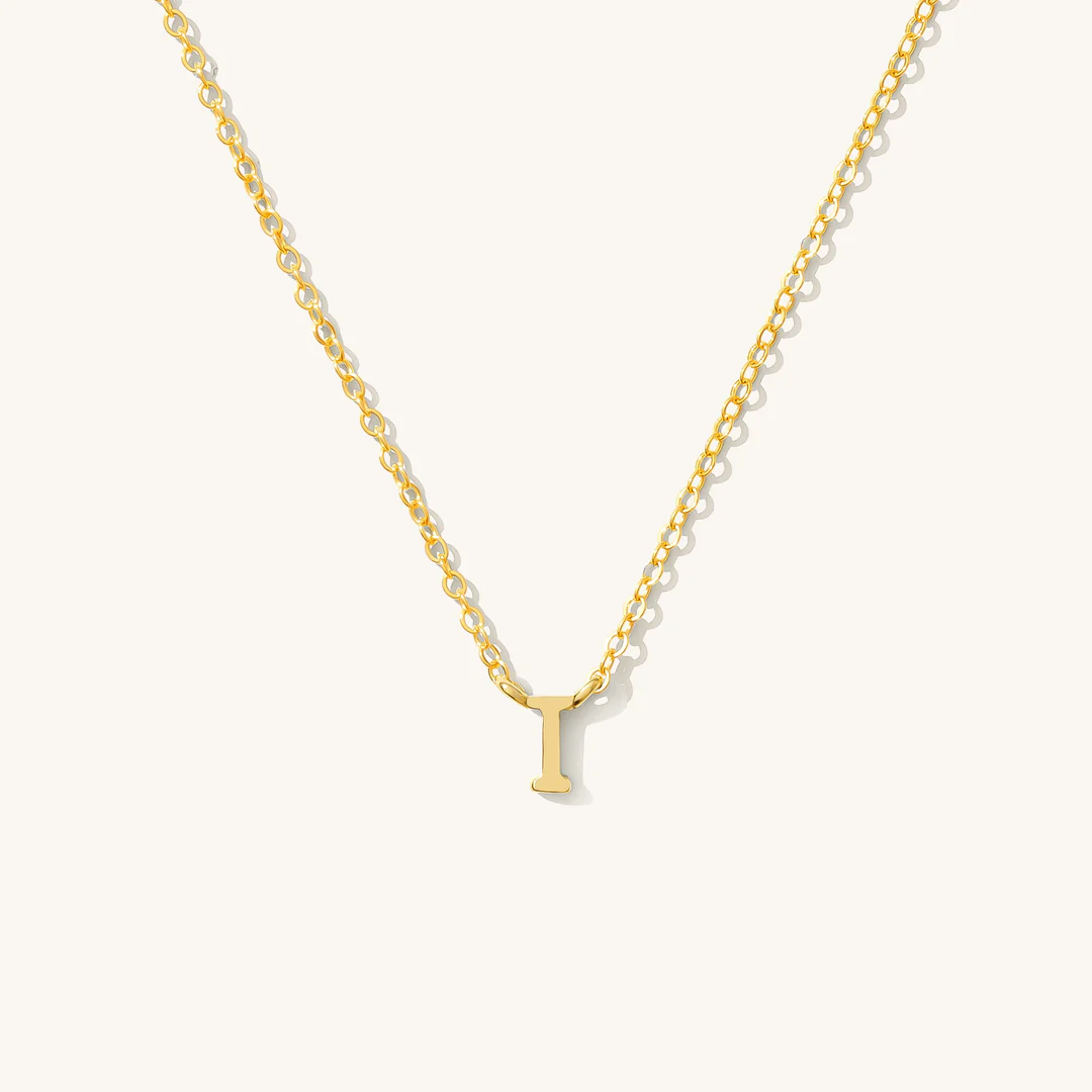 A to Z Initial Alphabet Studs Necklace – Sterling Silver Yellow Plated
