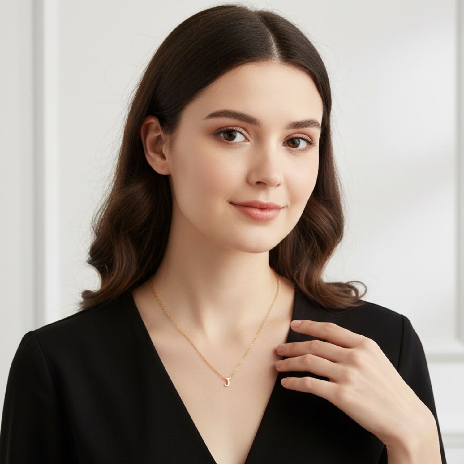 A to Z Initial Alphabet Studs Necklace – Sterling Silver Yellow Plated