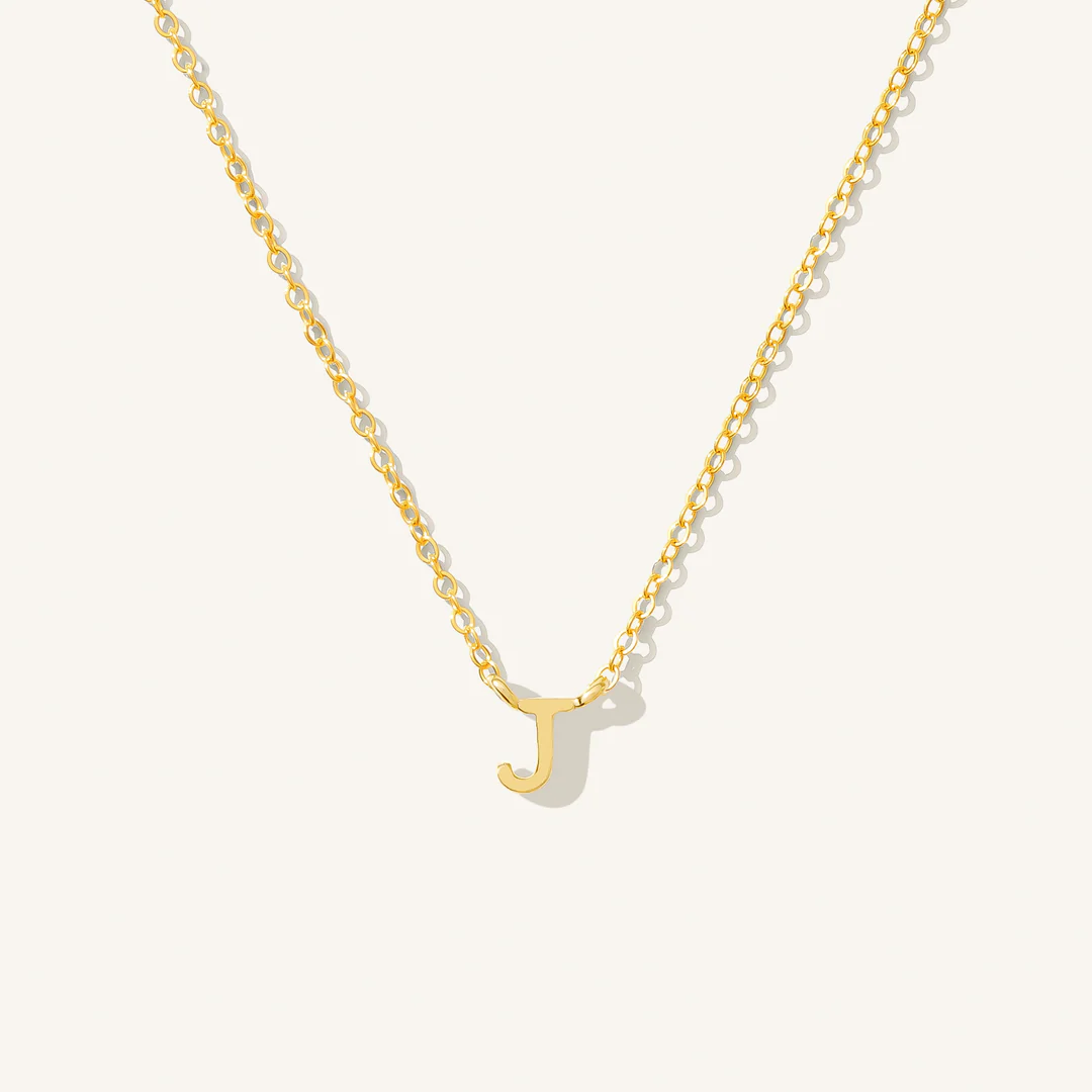 A to Z Initial Alphabet Studs Necklace – Sterling Silver Yellow Plated
