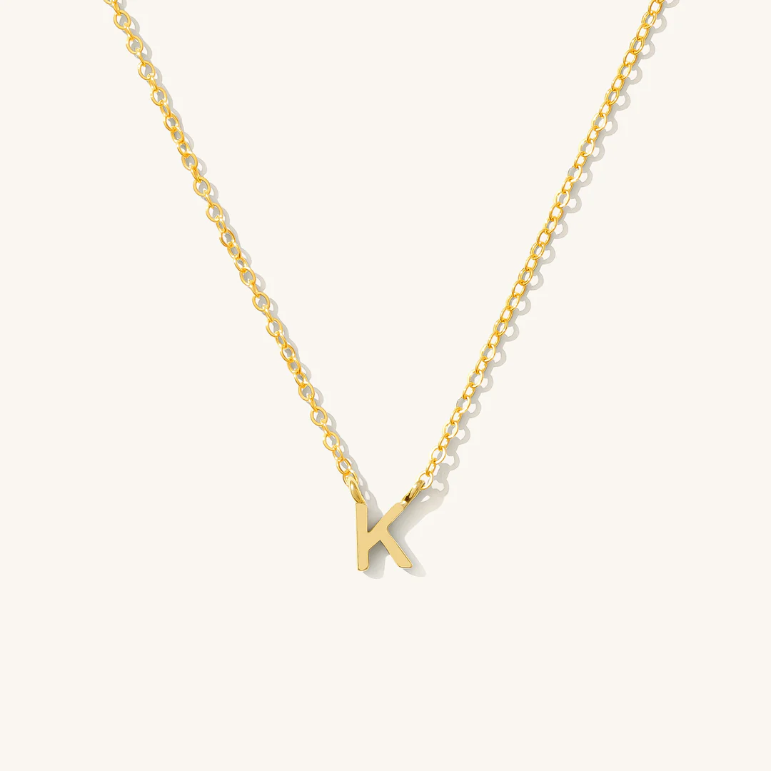 A to Z Initial Alphabet Studs Necklace – Sterling Silver Yellow Plated