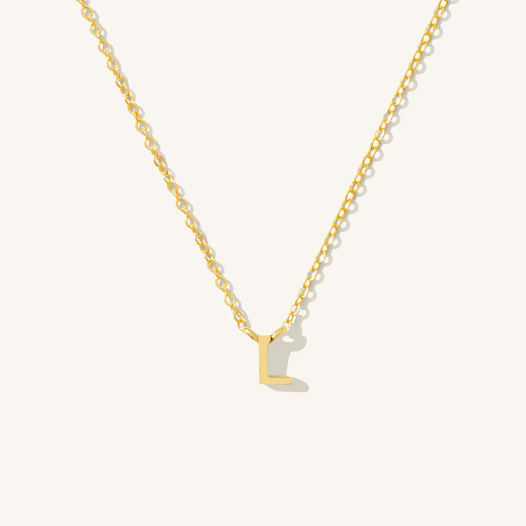 A to Z Initial Alphabet Studs Necklace – Sterling Silver Yellow Plated