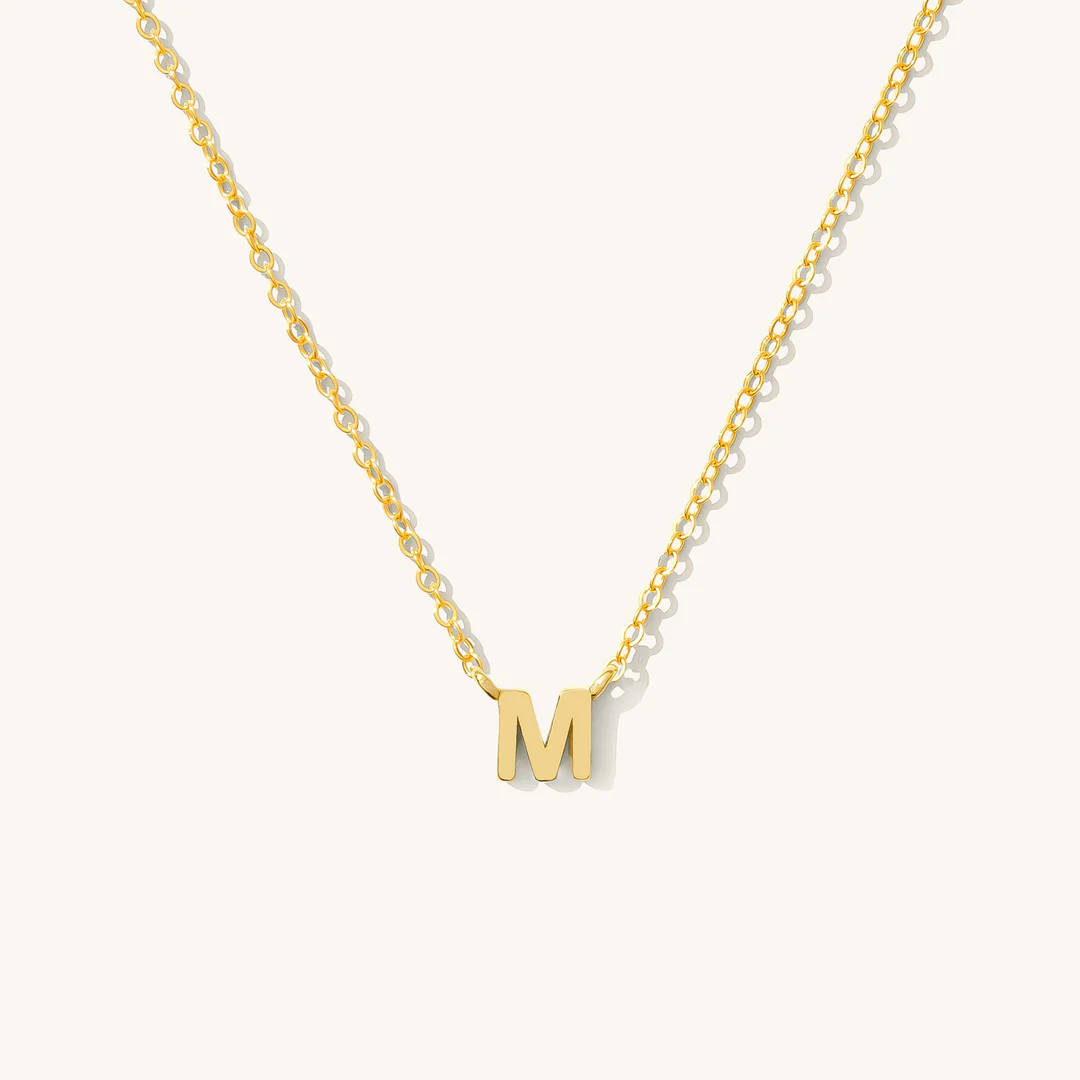 A to Z Initial Alphabet Studs Necklace – Sterling Silver Yellow Plated