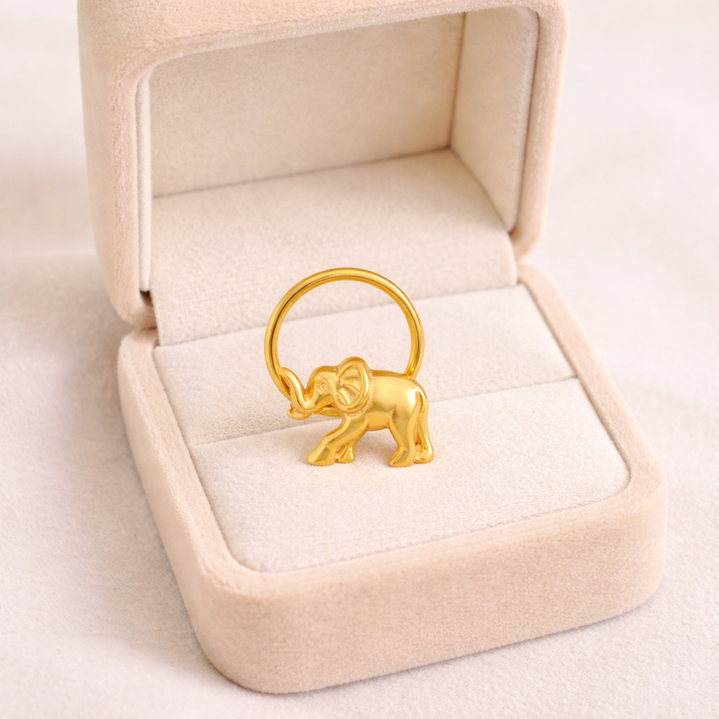 Elephant Nose Pin - Gold Plated 925 Silver