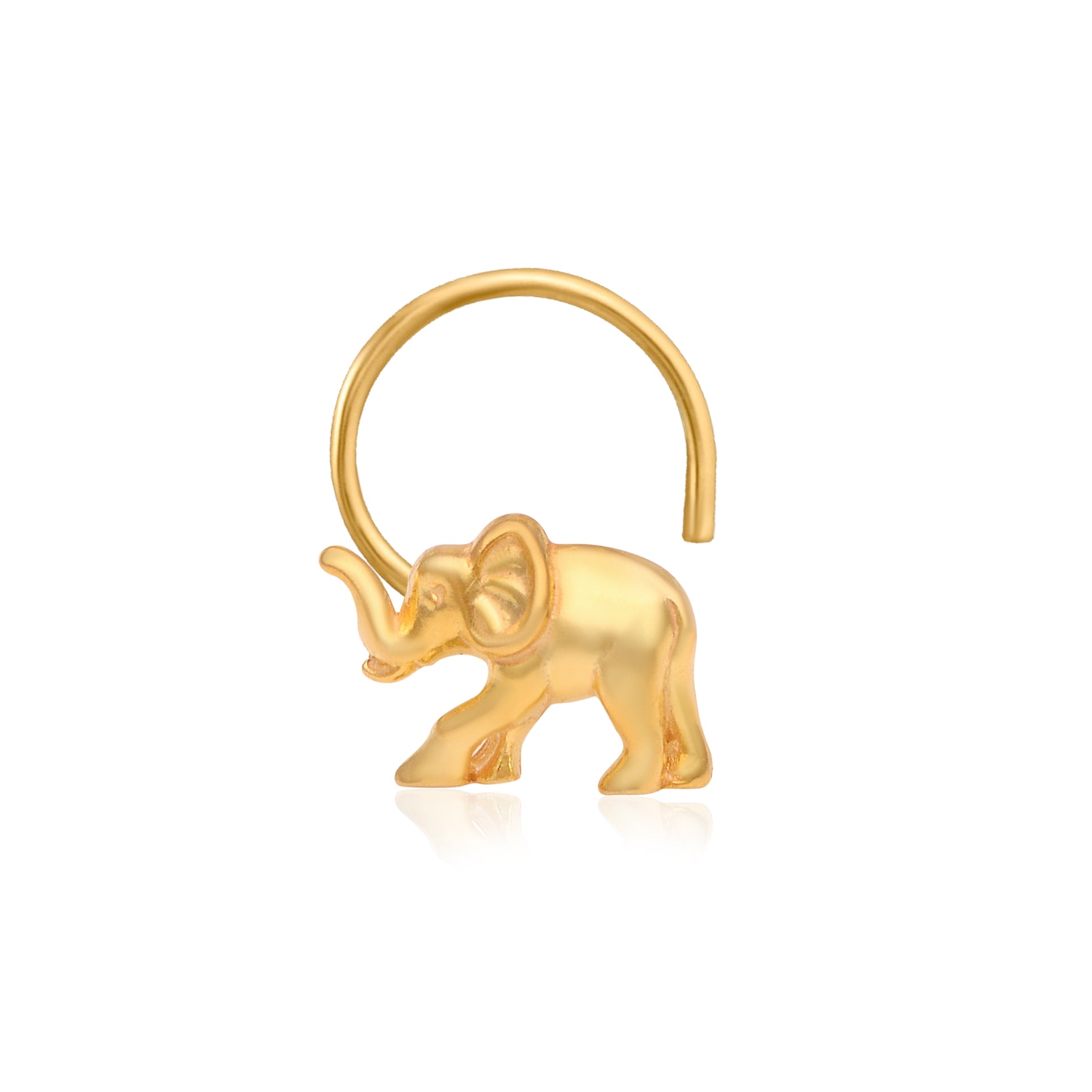 Elephant Nose Pin - Gold Plated 925 Silver