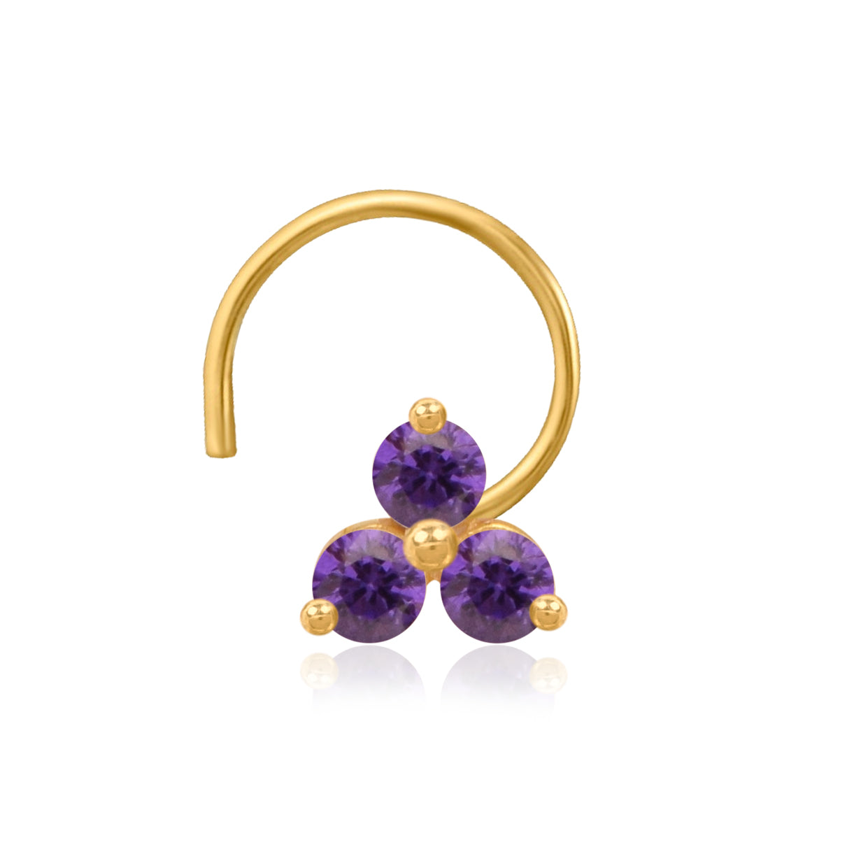 Multi Stone Minimal Cluster Nose Pin - Gold Plated 925 Silver