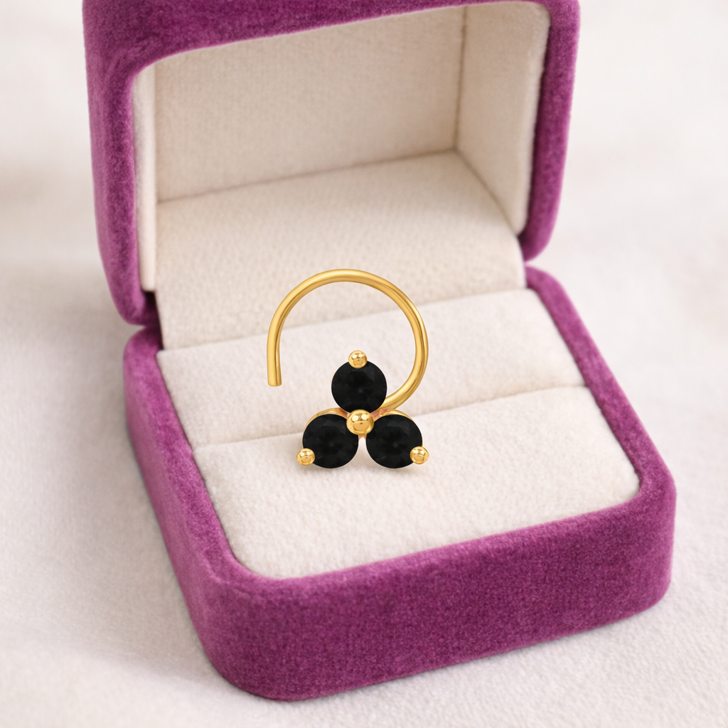 Multi Stone Minimal Cluster Nose Pin - Gold Plated 925 Silver