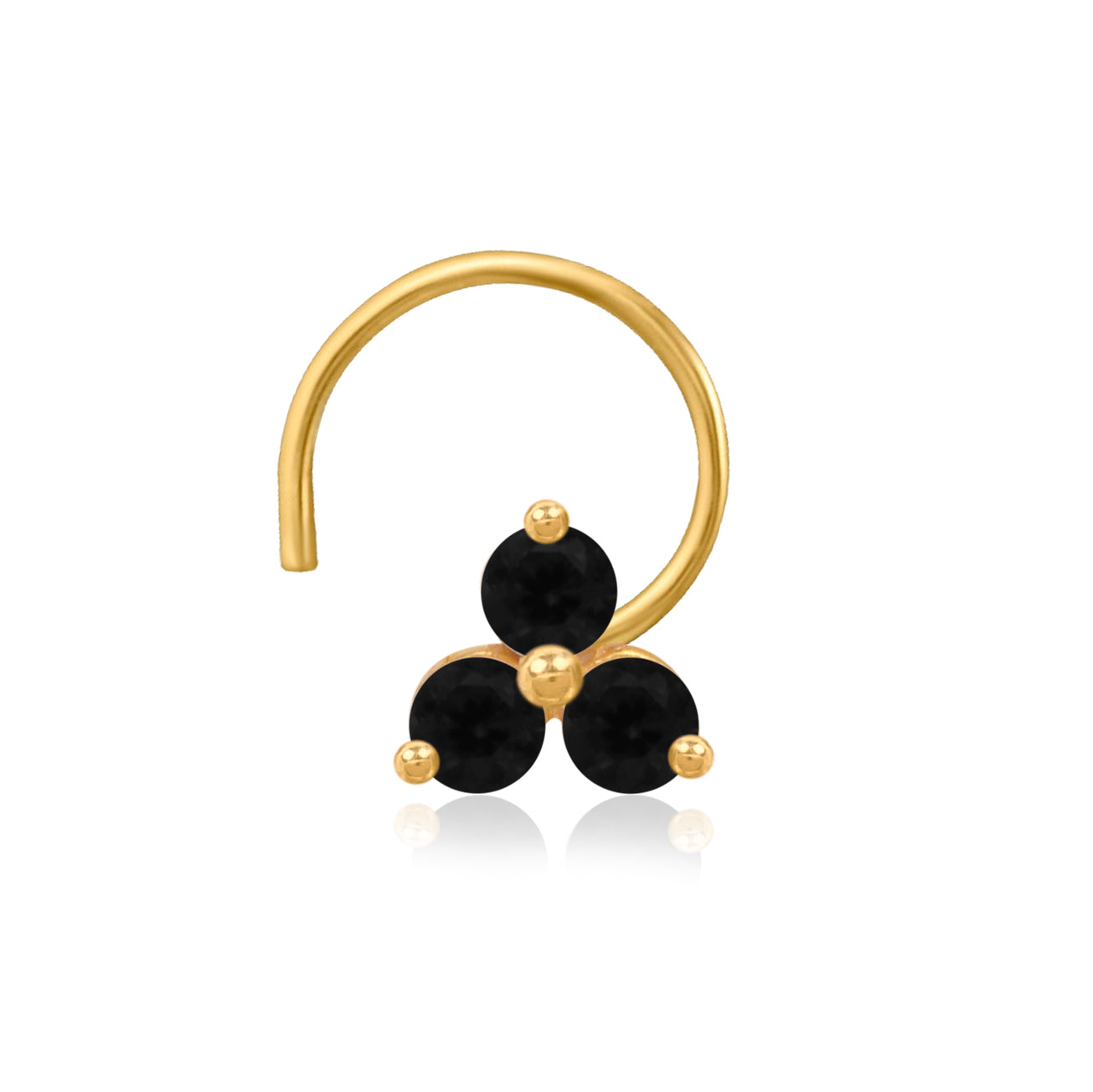 Multi Stone Minimal Cluster Nose Pin - Gold Plated 925 Silver