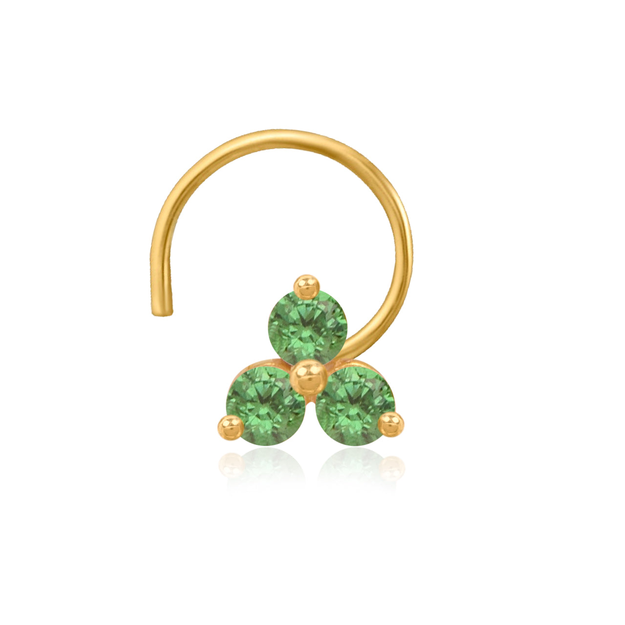 Multi Stone Minimal Cluster Nose Pin - Gold Plated 925 Silver