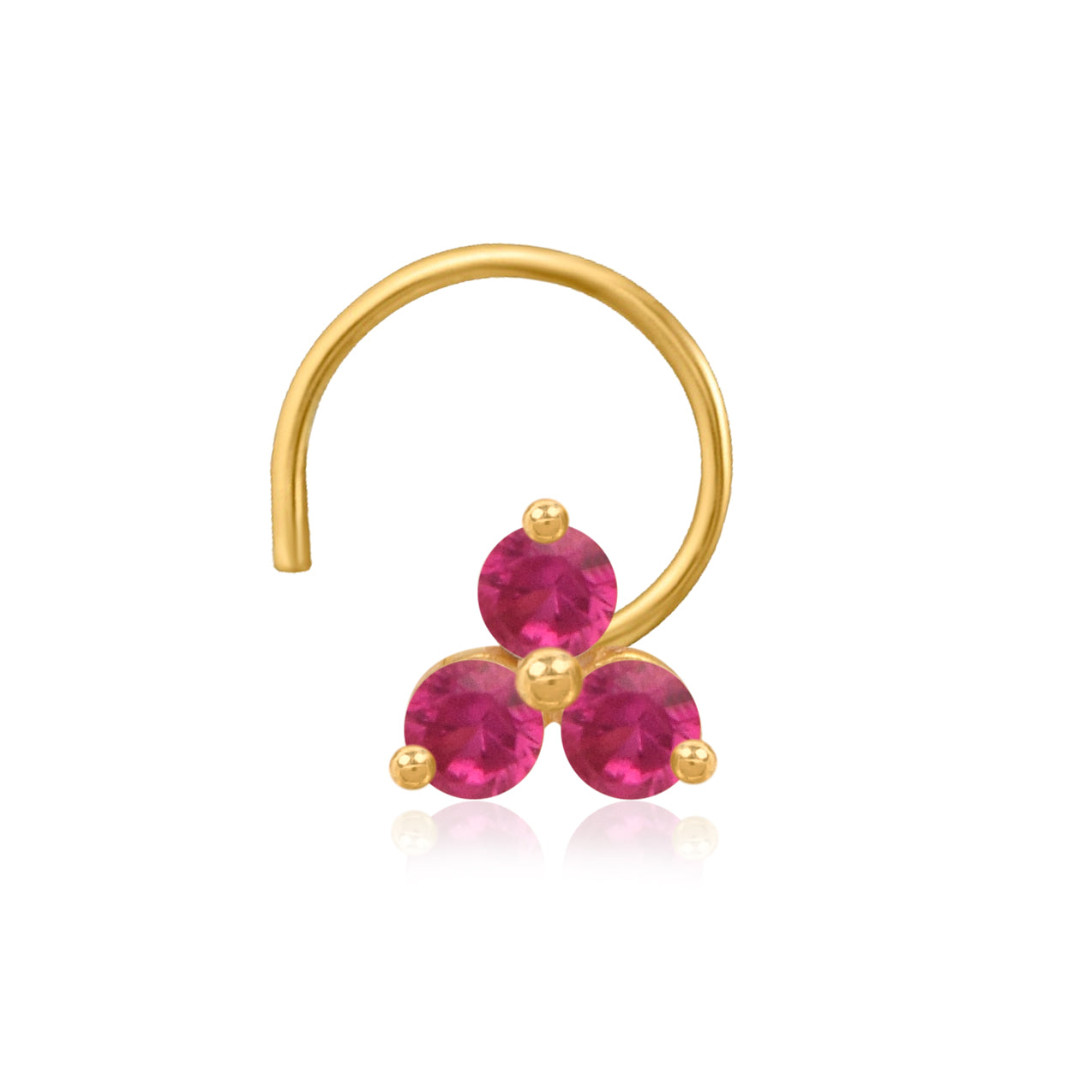 Multi Stone Minimal Cluster Nose Pin - Gold Plated 925 Silver