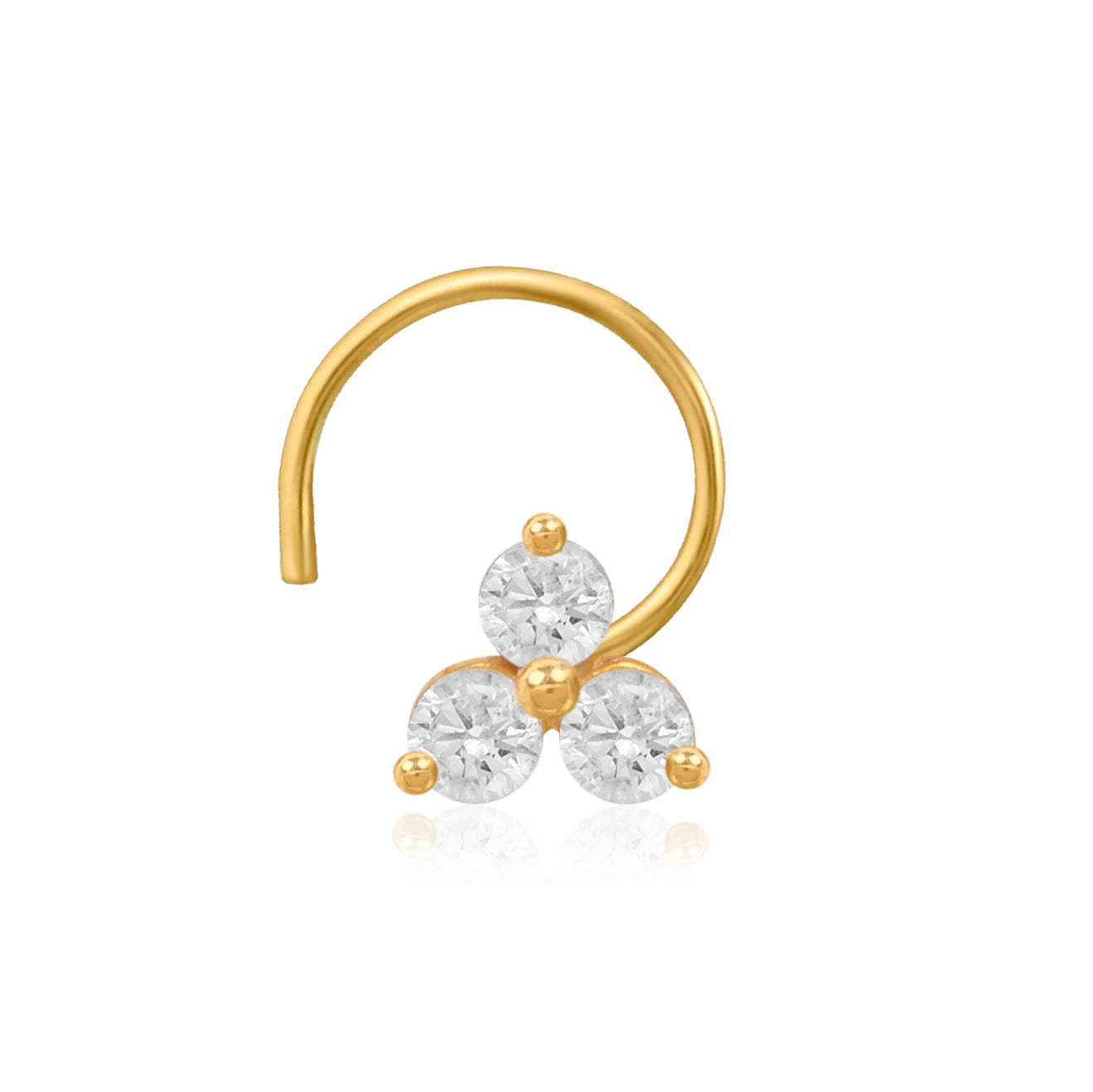 Multi Stone Minimal Cluster Nose Pin - Gold Plated 925 Silver