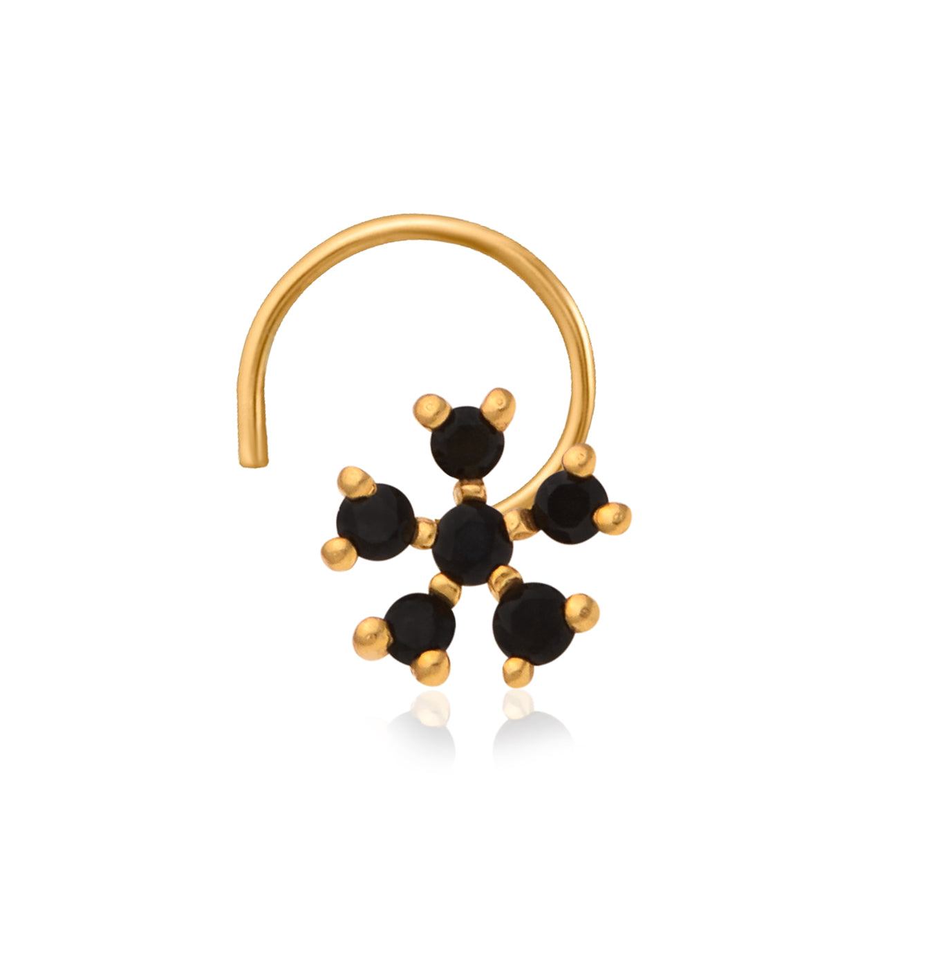 Multi Stone Nose Floral Nose pin – Gold Plated 925 Sterling Silver