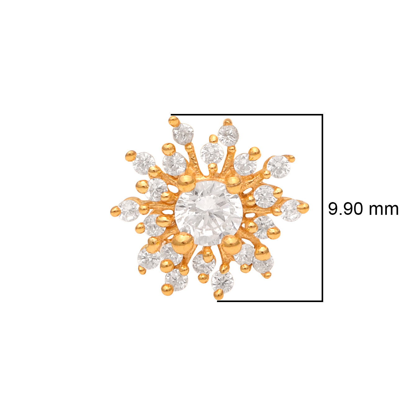 Gold Plated CZ Starburst Nose Pin – Sparkling Statement Floral Design