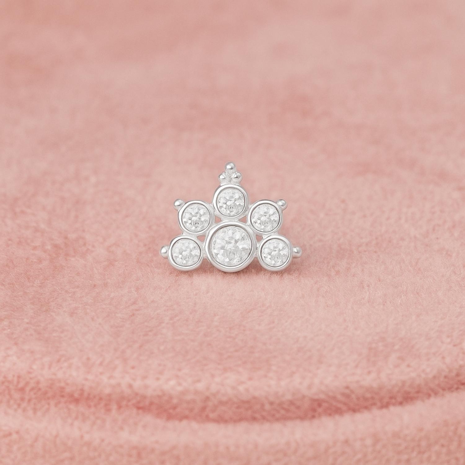 mooneye silver nose pin