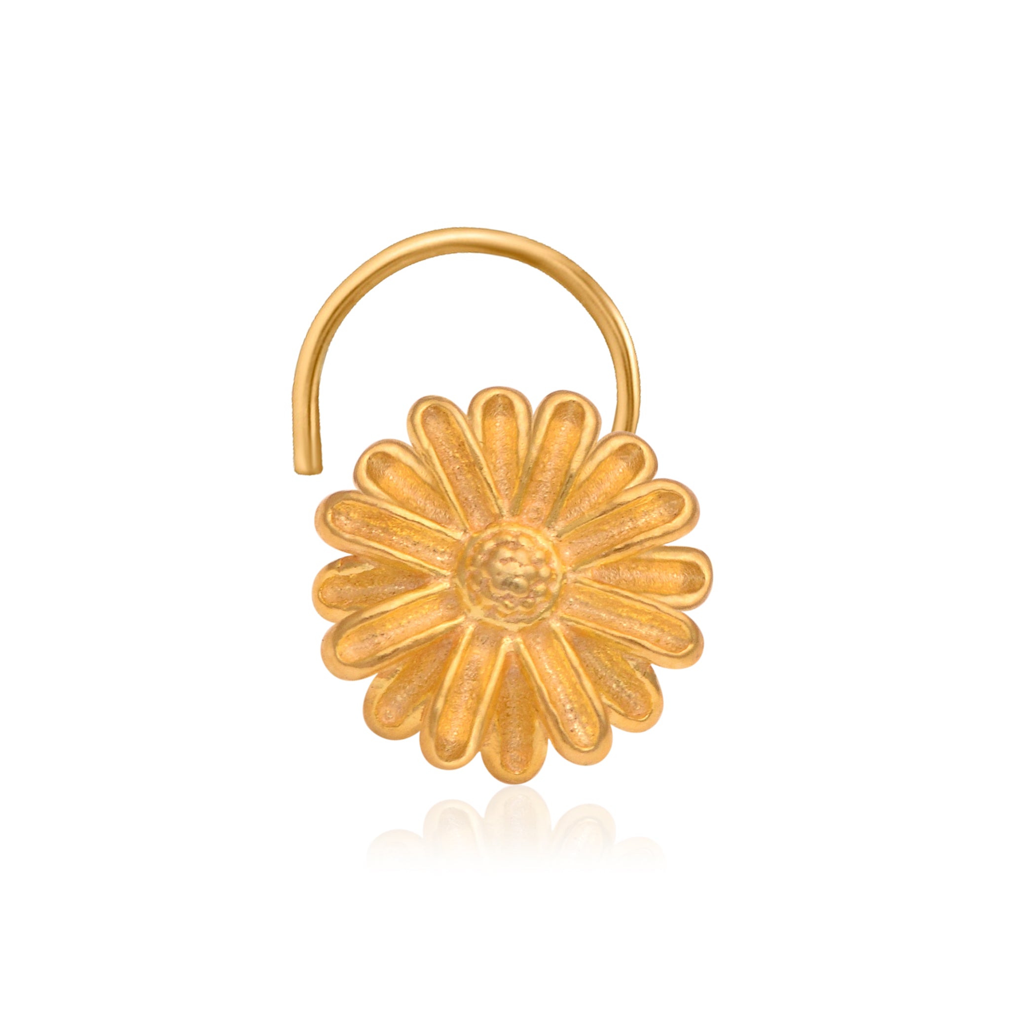 Gold Plated Floral Nose Pin – Classic Daisy Ethnic Design
