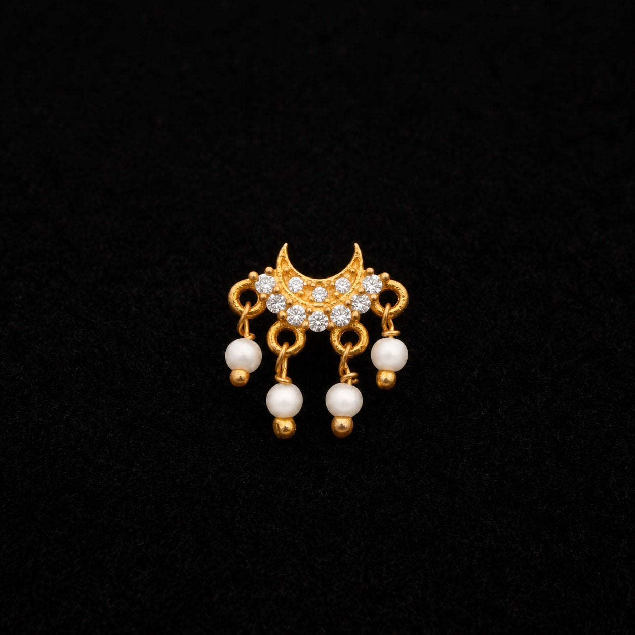 Pearl Dangle Nose Pin - Gold Plated 925 Sterling Silver