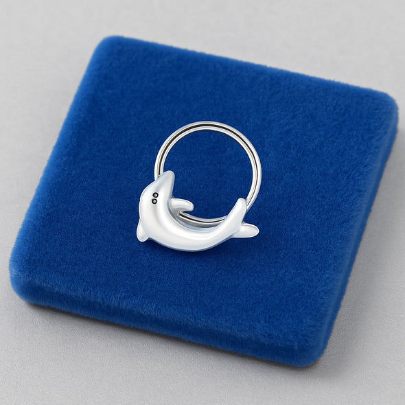 Ocean-Inspired Dolphin Nose Pin - Sterling Silver