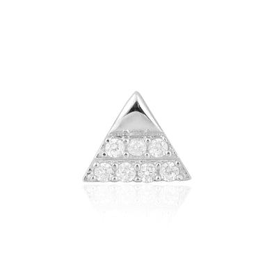 White CZ Triangle Nose Pin - Sterling Silver