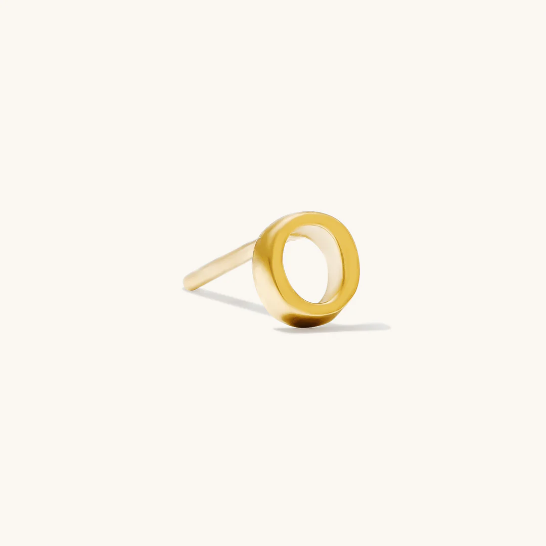 A to Z Initial Alphabet Studs Earrings – Sterling Silver Yellow Plated