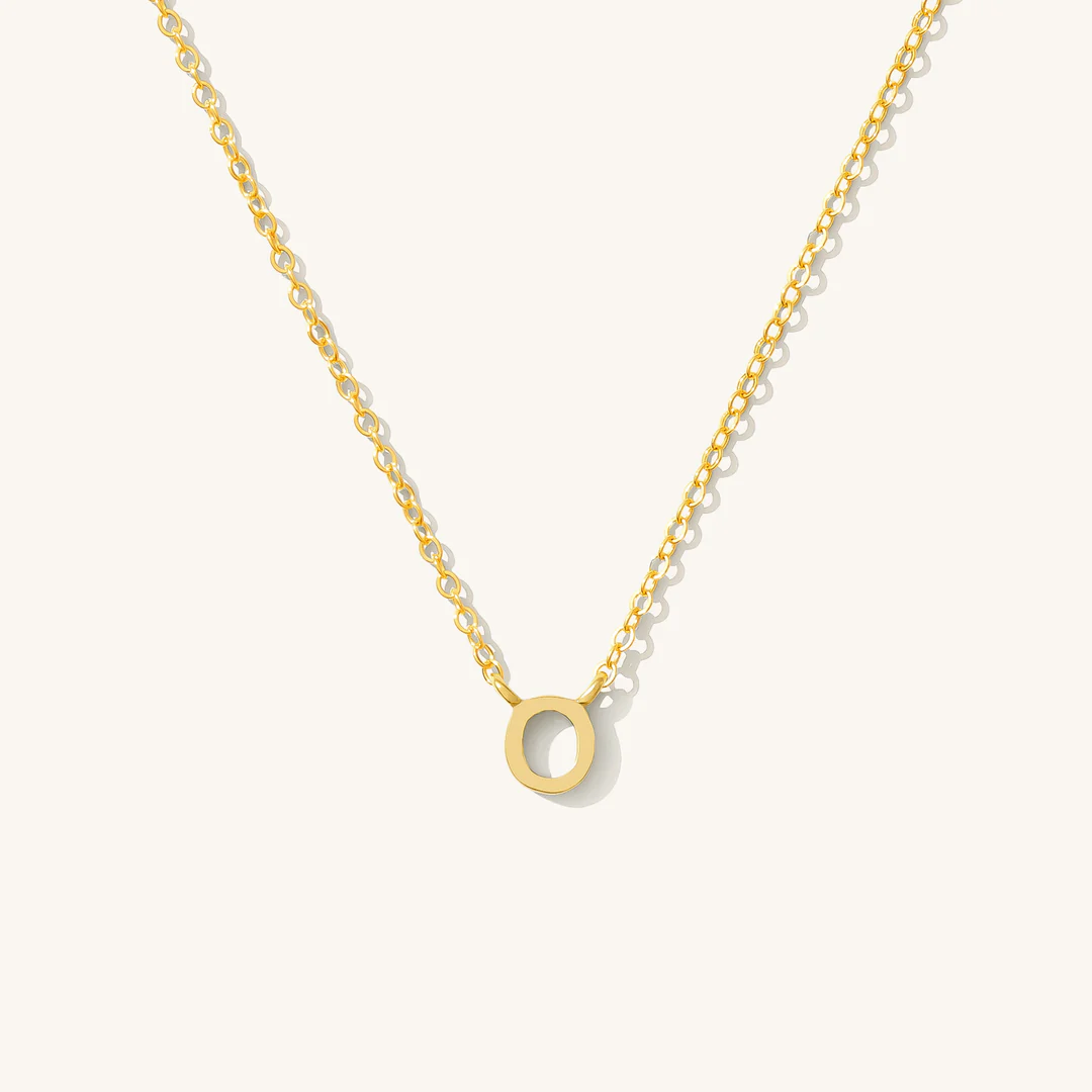 A to Z Initial Alphabet Studs Necklace – Sterling Silver Yellow Plated