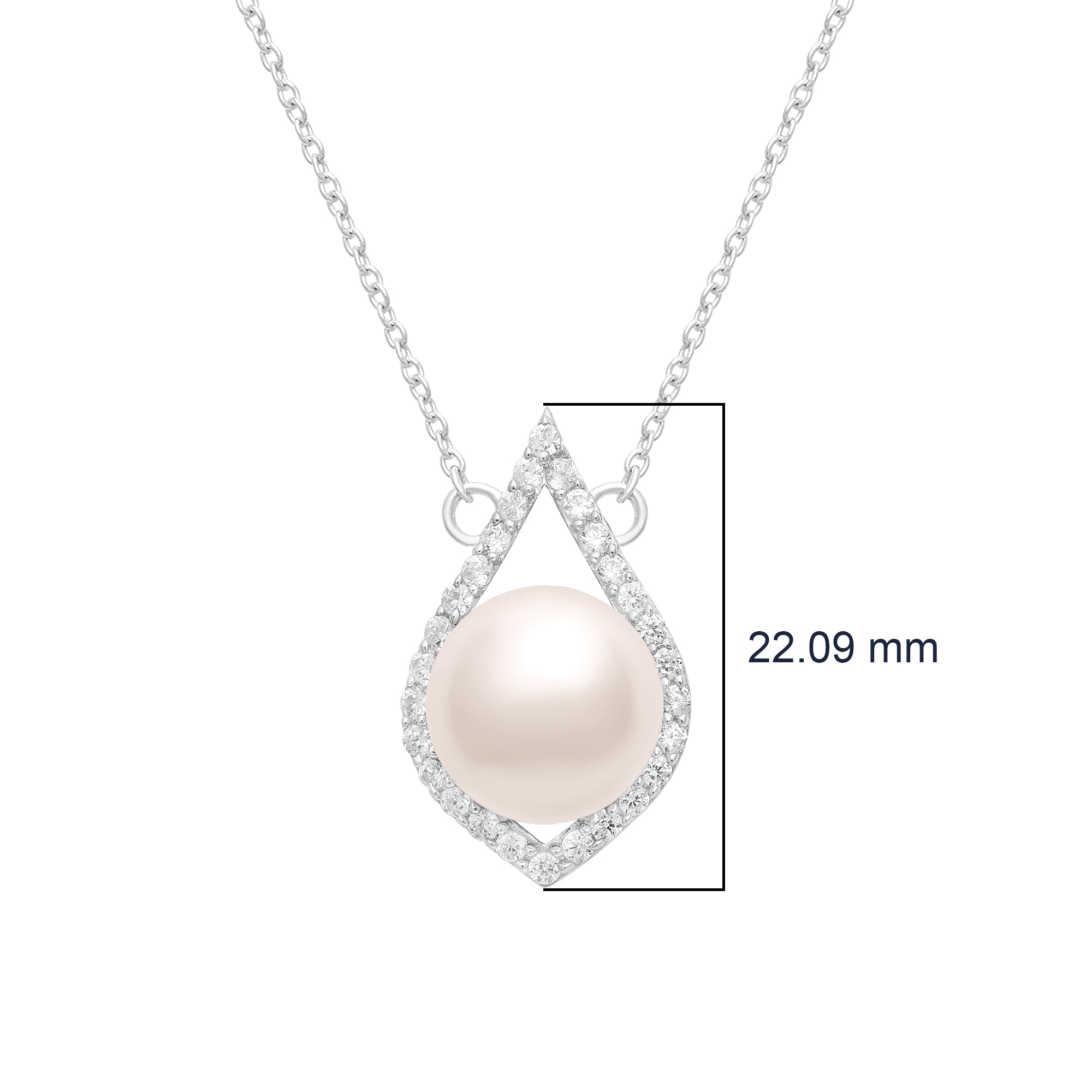 Pearl Teardrop Necklace – Sterling Silver