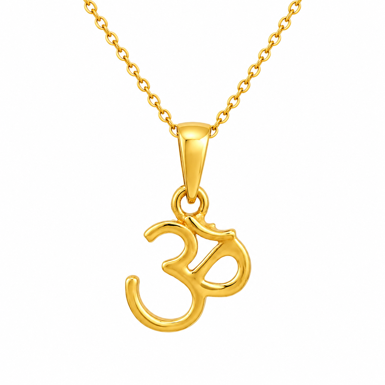 Om Pendant Religious Necklace - Sterling Silver
