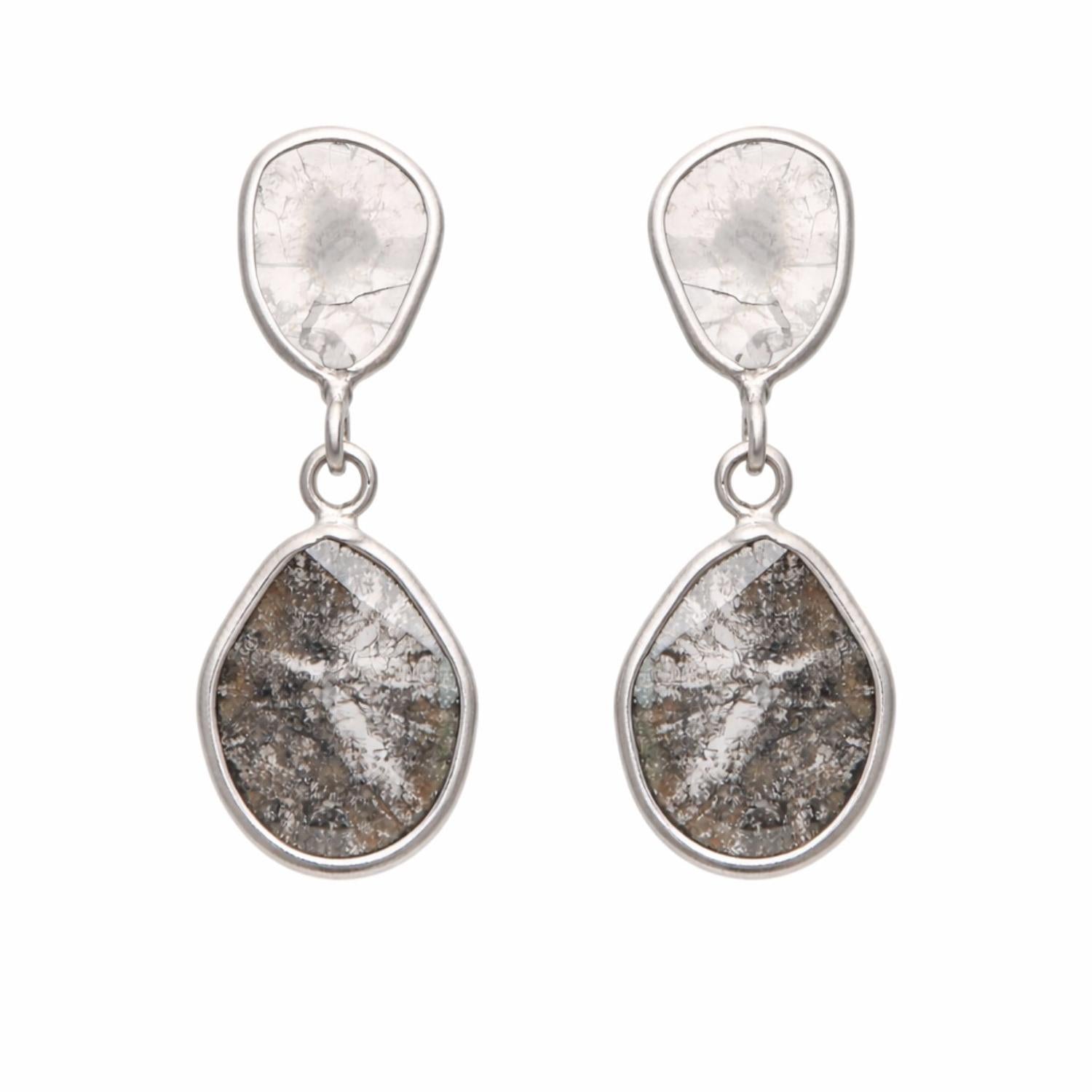 0.75 Ct Polki Diamond Drop Earrings - 925 Sterling Silver