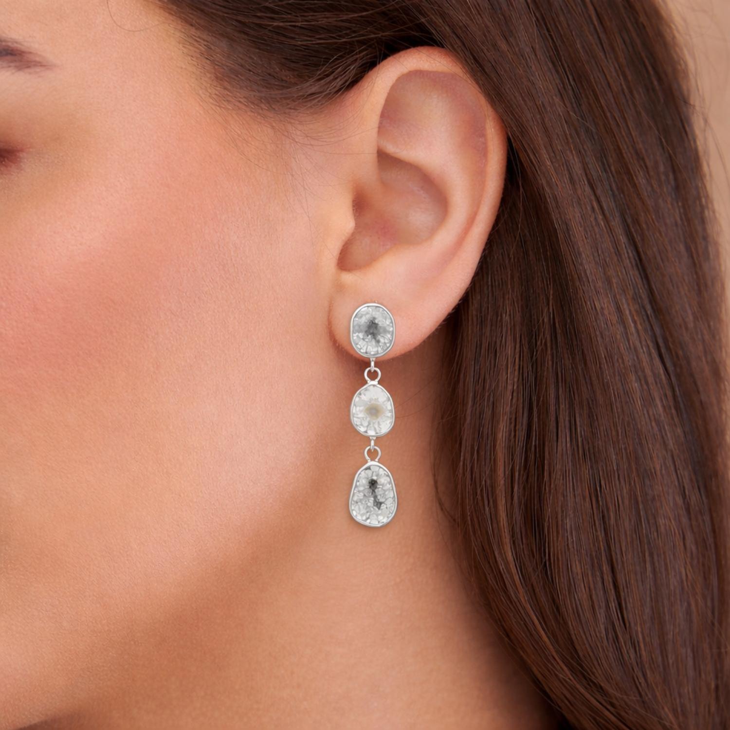 2.00 Ct Unshaped Polki Diamond Drop Earrings - 925 Sterling Silver