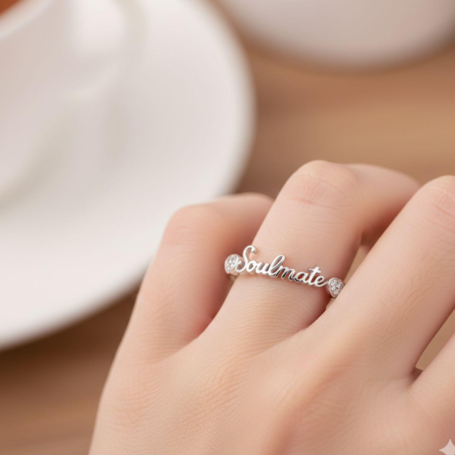Soulmate Adjustable Open Ring – Sterling Silver