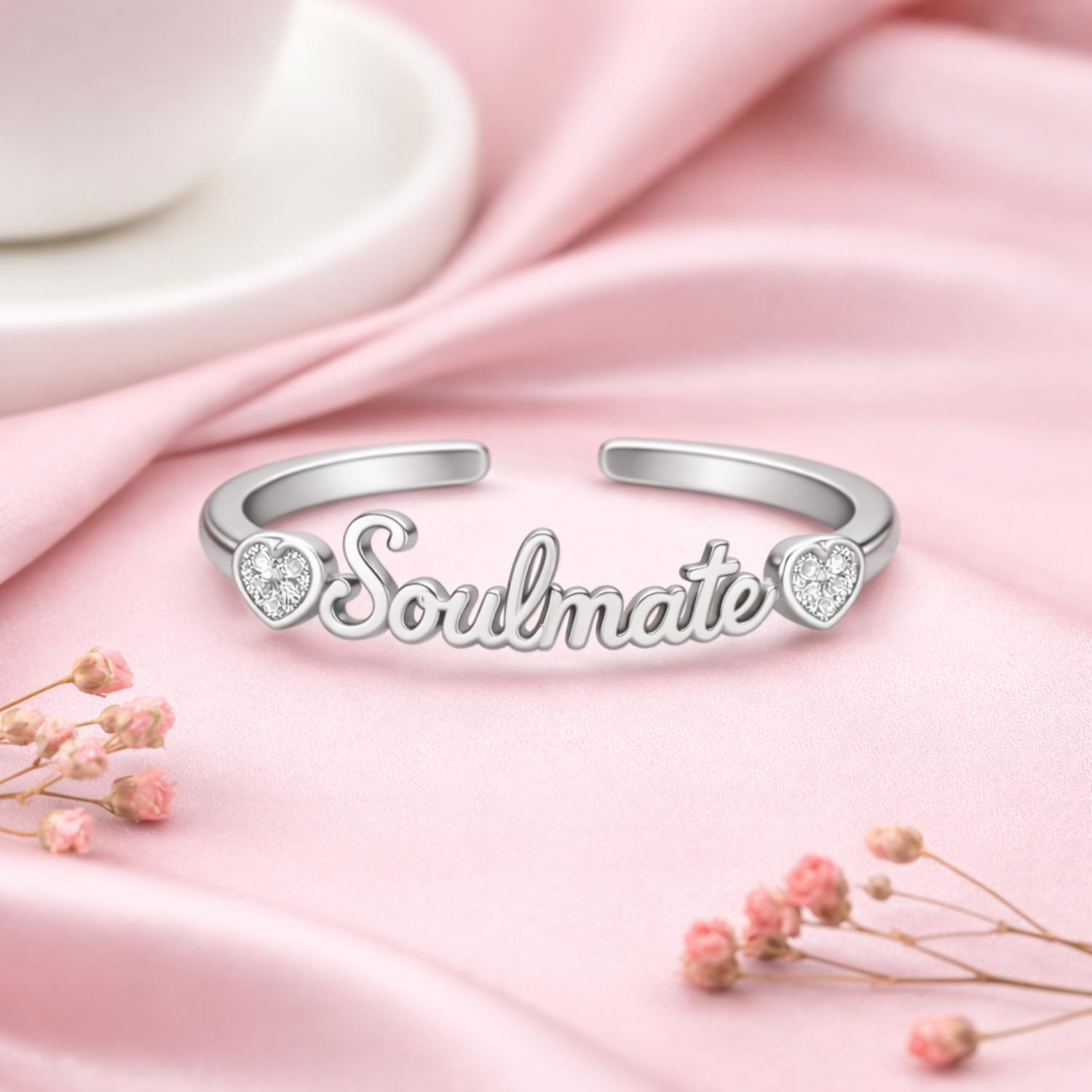 Soulmate Adjustable Open Ring – Sterling Silver