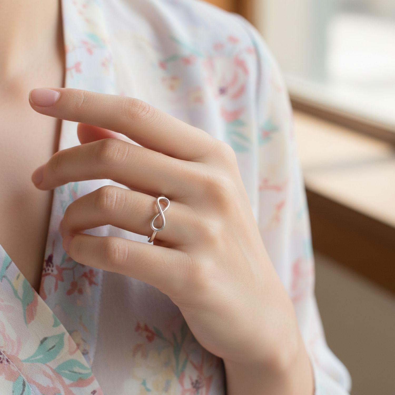 Infinity Open Adjustable Ring – Sterling Silver