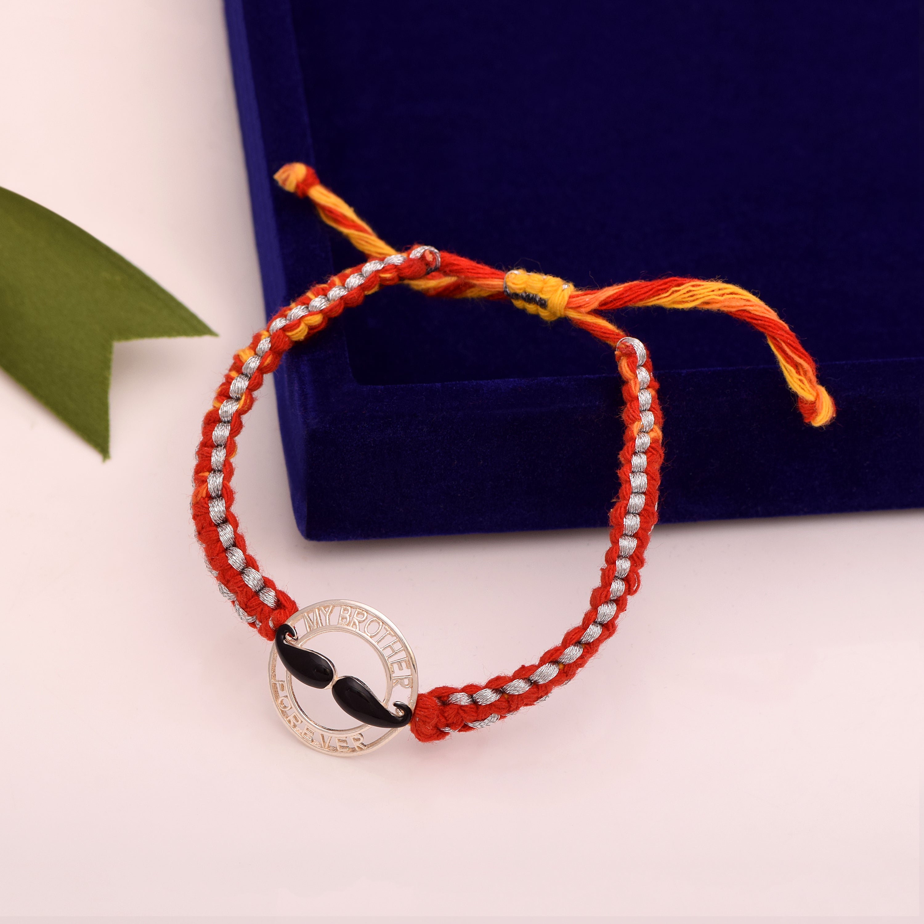 “My Brother Forever” Thread Rakhi Bracelet - Sterling Silver