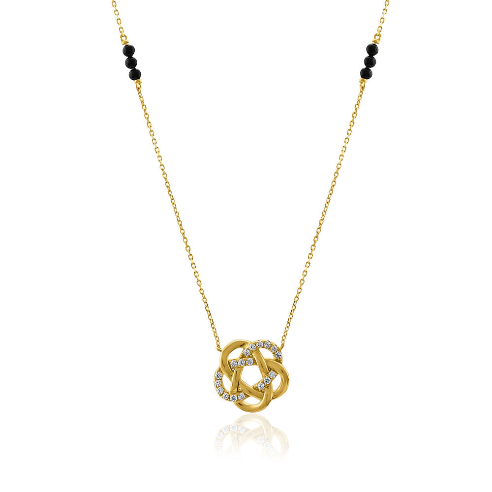Interlinked Knot Pendant Mangalsutra – Sterling Silver Gold Plated