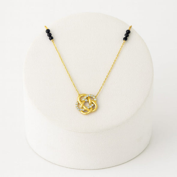 Interlinked Knot Pendant Mangalsutra – Sterling Silver Gold Plated