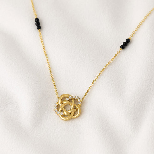 Interlinked Knot Pendant Mangalsutra – Sterling Silver Gold Plated