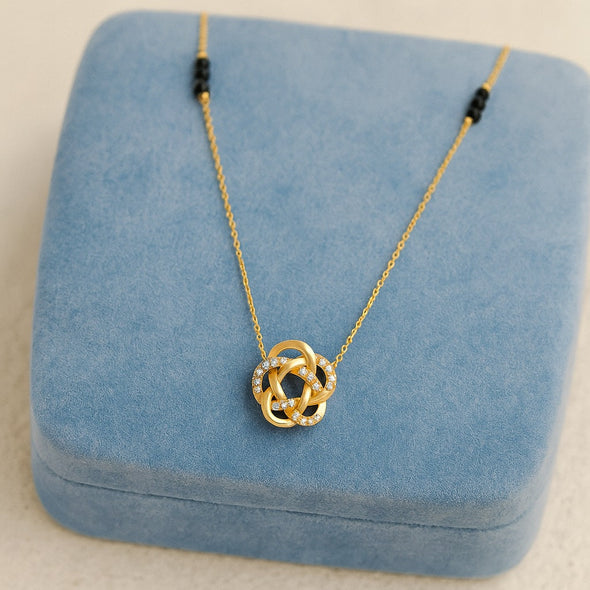 Interlinked Knot Pendant Mangalsutra – Sterling Silver Gold Plated