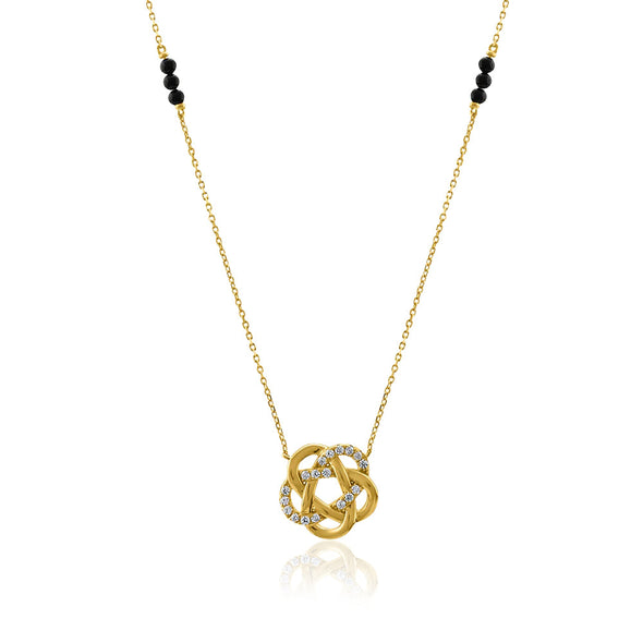 Interlinked Knot Pendant Mangalsutra – Sterling Silver Gold Plated