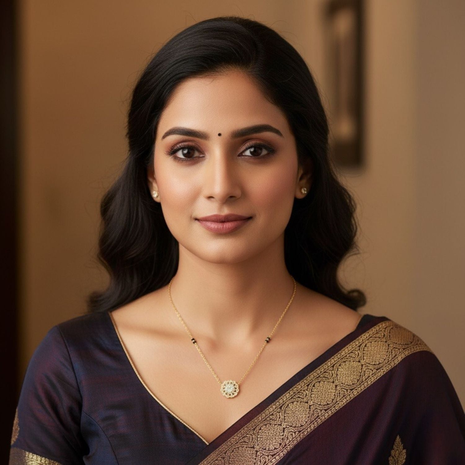 Floral Cluster Mangalsutra – Sterling Silver Gold Plated